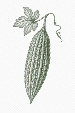 Bitter Melon botanical illustration