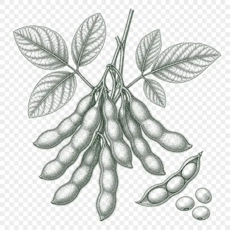 Edamame botanical illustration