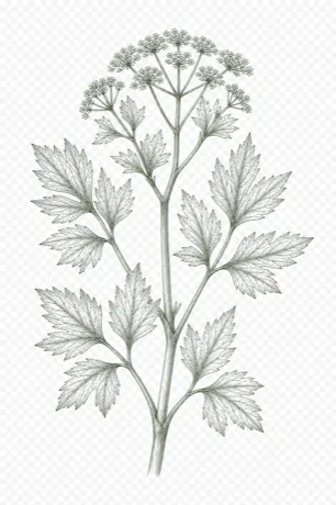 Lovage botanical illustration