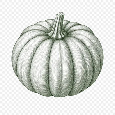 Pumpkins botanical illustration