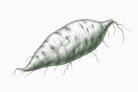 Sweet Potatoes botanical illustration